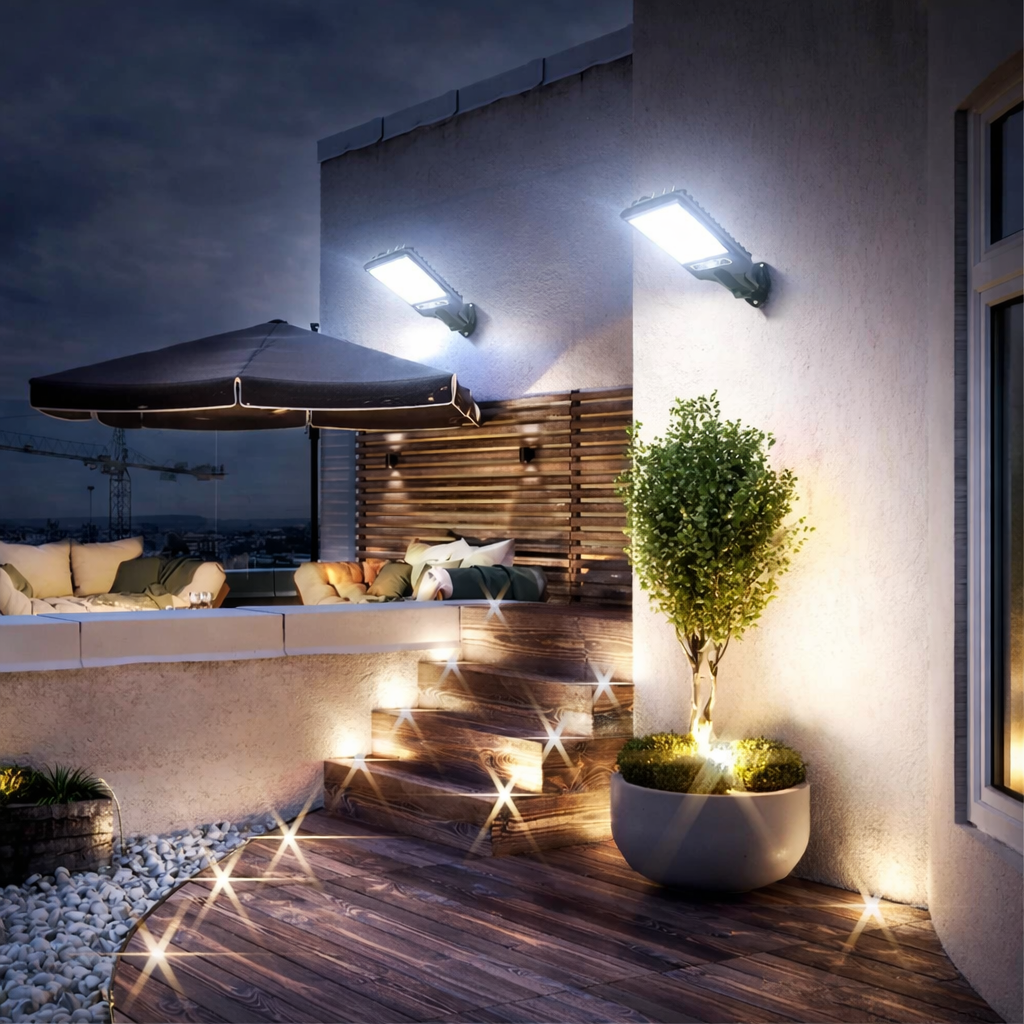 Lámpara LED Solar de Exterior con Sensor de Movimiento