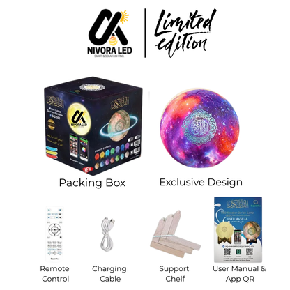 Lampe LED islamique intelligente avec haut-parleur HD - Illuminez votre cœur