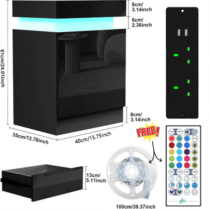 Smart LED Bedside Table