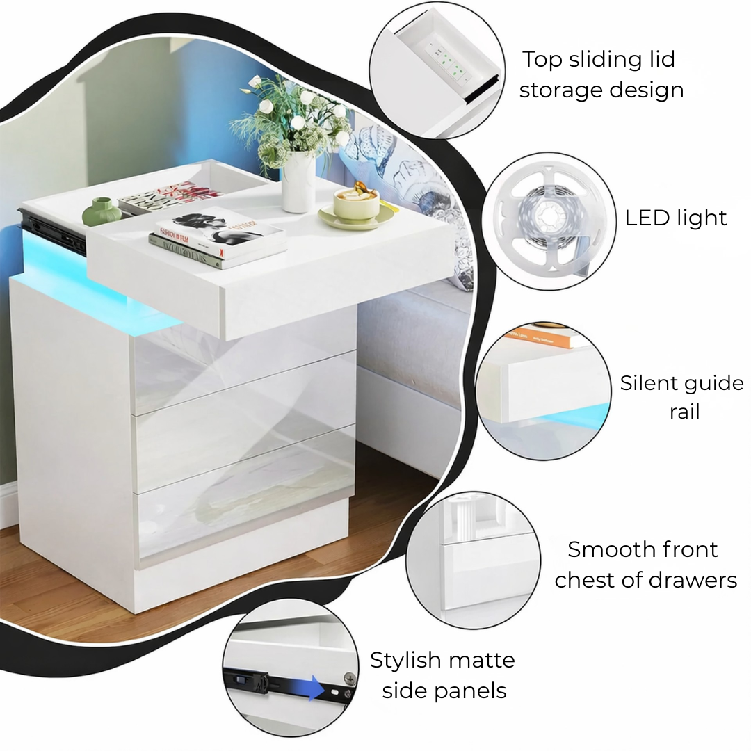Smart LED Bedside Table