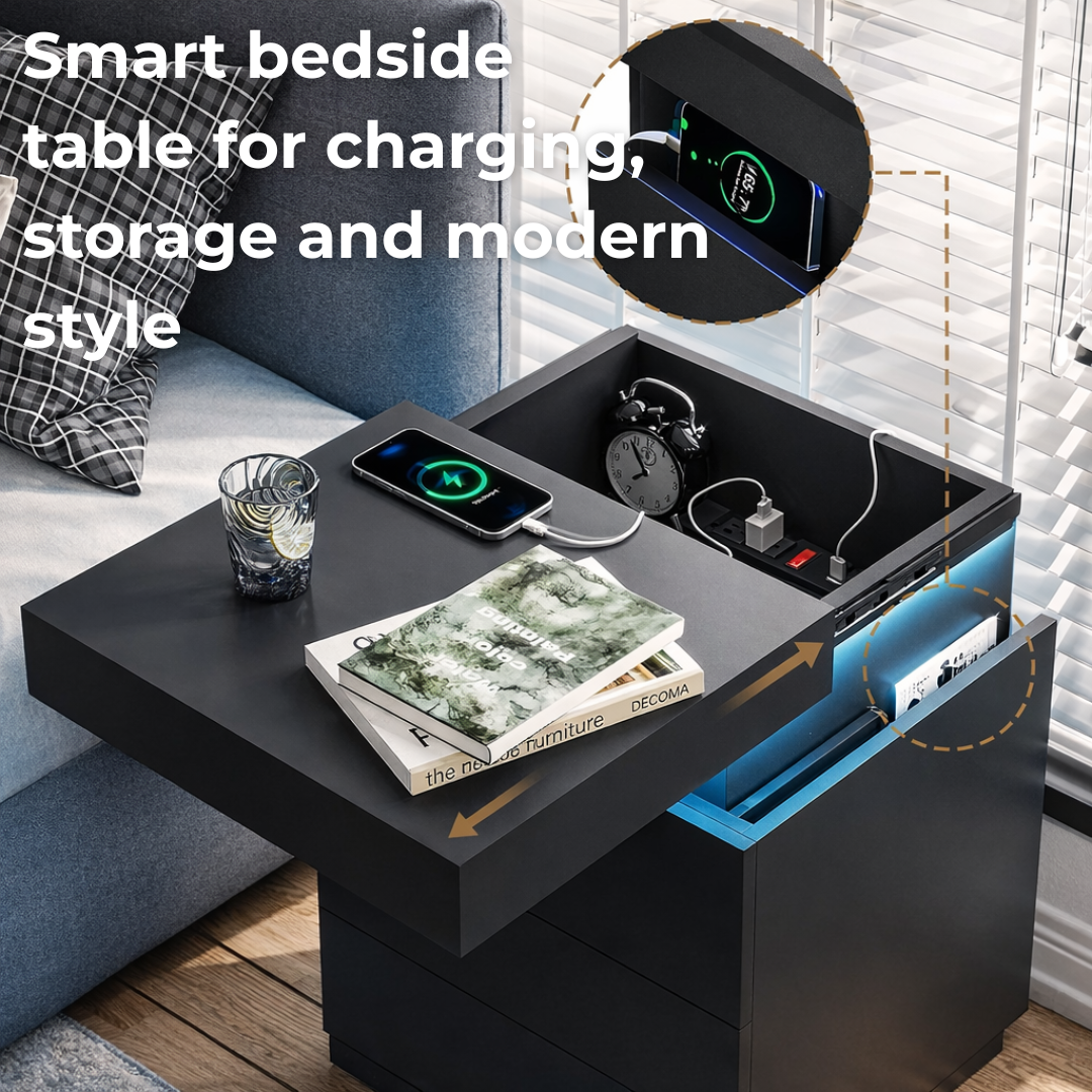Smart LED Bedside Table